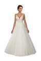 Shop Modern Spaghetti Straps Ball Gown Tulle Wedding Dress with Lace Bodice