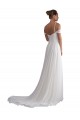 Shop Off the Shoulder A-Line Ruched Chiffon Beach Wedding Dress