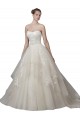 Shop Strapless Ball Gown Tulle Wedding Dress with Lace Appliques