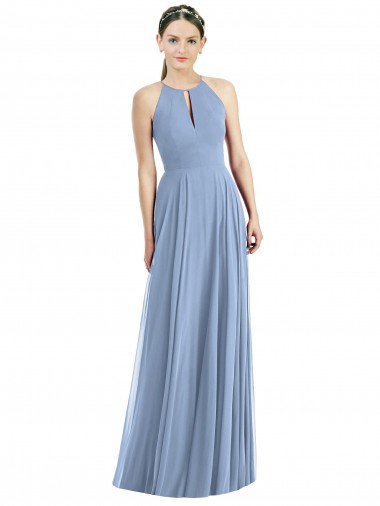 Shop Keyhole Halter Chiffon Maxi Bridesmaid Dress