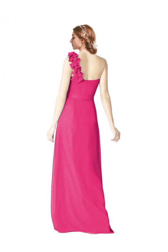 Shop Full Length One Shoulder Chiffon Bridesmaid Dress