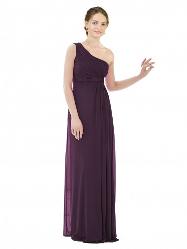 Shop Draped One Shoulder Full Length Chiffon Bridesmaid Dress