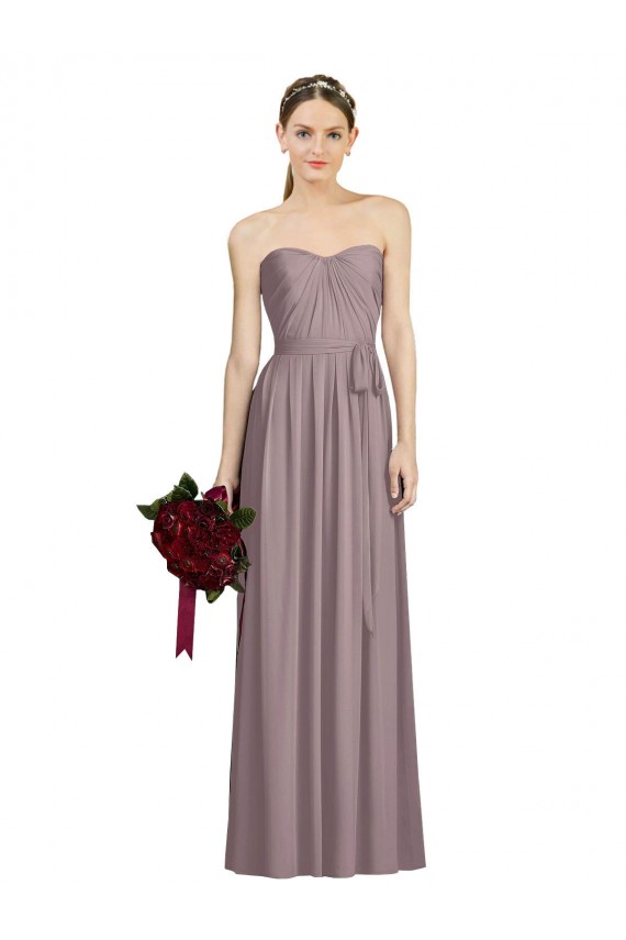 Shop Sweetheart Neckline Long Full Length Chiffon Bridesmaid Dress