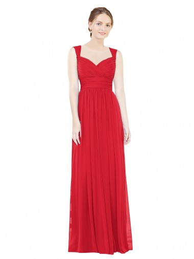 Shop Full-Length Long Chiffon Bridesmaid Dress with Side Front Slit