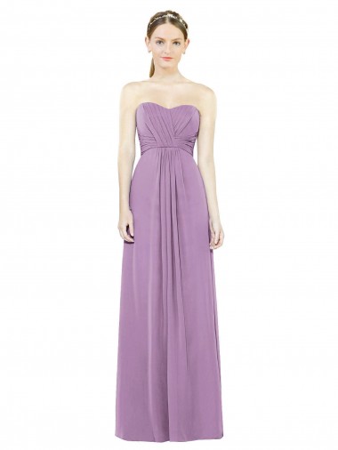 Shop Sweetheart Neckline Strapless Chiffon Bridesmaid Dress with Wrap Pleat