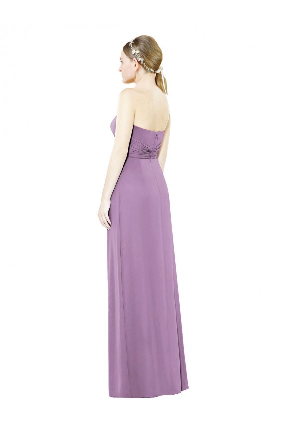 Shop Sweetheart Neckline Strapless Chiffon Bridesmaid Dress with Wrap Pleat