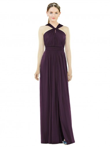 Shop Maxi Chiffon Halter Neck Bridesmaid Dress