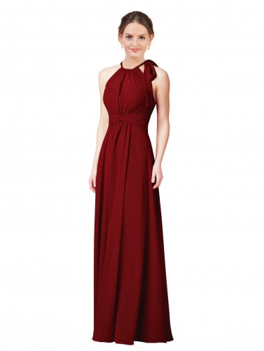 Shop Luxe Chiffon Bridesmaid Dress with Open Slit In the Back