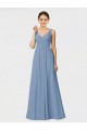 Shop Long Chiffon Bridesmaid Dress with Sweetheart Neckline and Wide Straps