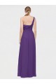 Shop One Shoulder High Low Chiffon Bridesmaid Dress with Wrap Waist