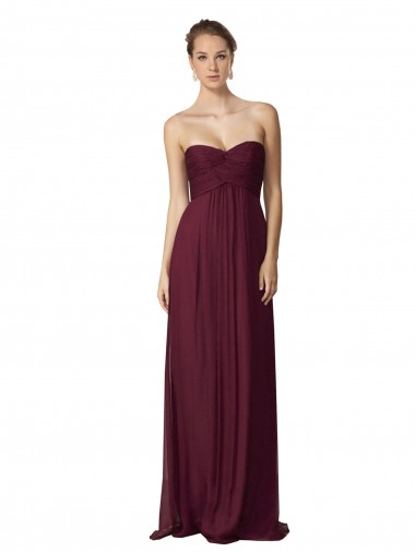 Shop Floor Length Chiffon Bridesmaid Dress with Sweetheart Neckline