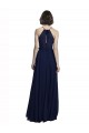 Shop High Neckline Floor Length Chiffon Bridesmaid Dress with Belt