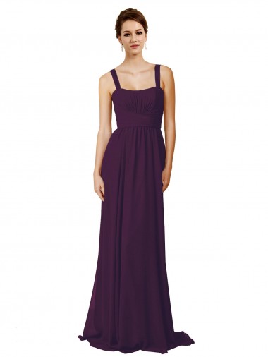 Shop Full Length Chiffon Bridesmaid Dress with Spaghetti Straps