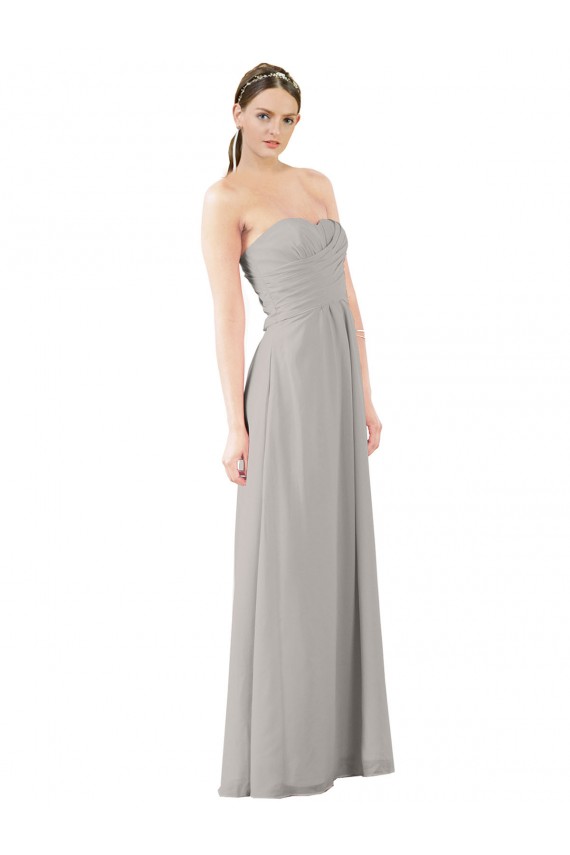 Shop Twisted Strapless Sweetheart Neckline Long Chiffon Bridesmaid Dress