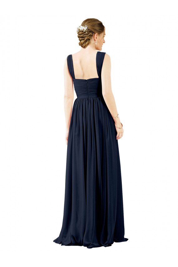 Shop Square Neckline Sexy Open Back Long Chiffon Bridesmaid Dress