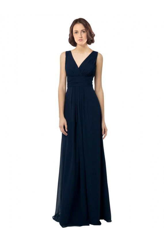 Shop Chiffon Sleeveless Bridesmaid Dress with V Front and Back