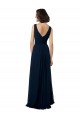 Shop Chiffon Sleeveless Bridesmaid Dress with V Front and Back