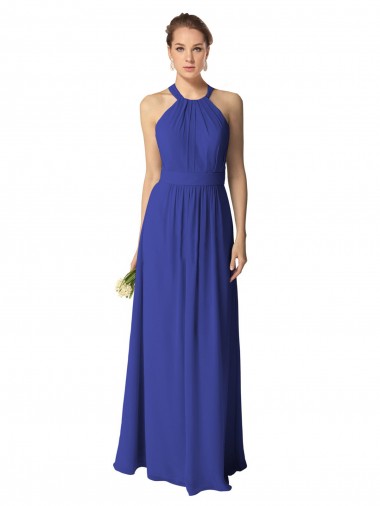 Shop Long Full Length Chiffon Halter Bridesmaid Dress