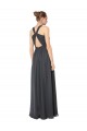 Shop Long Chiffon Halter Bridesmaid Dress Keyhole Back