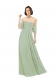 Shop Boho Chic Chiffon Bridesmaids Dress with Off the Shoulder Neckline