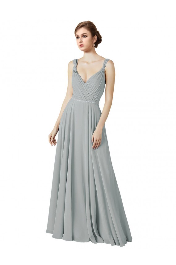 Shop Figure Flattering Chiffon Bridesmaid Dress with Beaded Detail