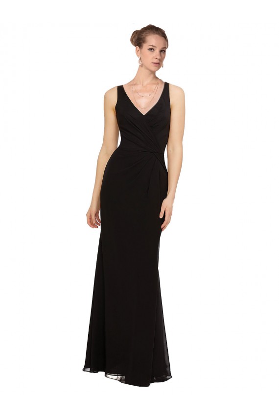 Shop Open V-Back Chiffon Bridesmaids Dress with V-Neckine