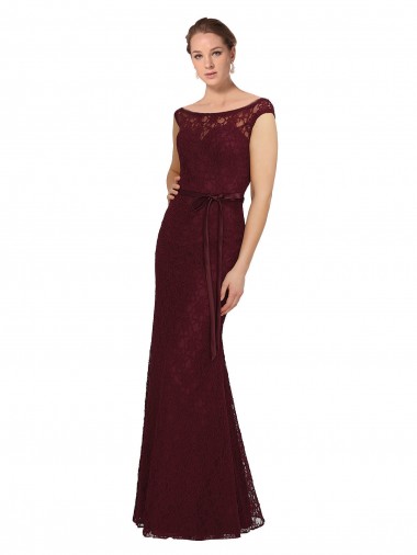 Shop Lace Bridesmaids Dress with Matching Satin Tie Sash