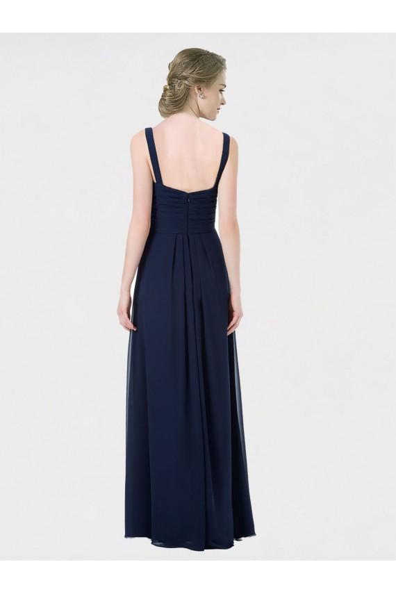 Shop Long Chiffon Bridesmaid Dress with Sweetheart Neckline and Shoulder Straps