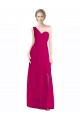 Shop Full Length Chiffon Bridesmaid Dress with One Wide Shoulder Strap