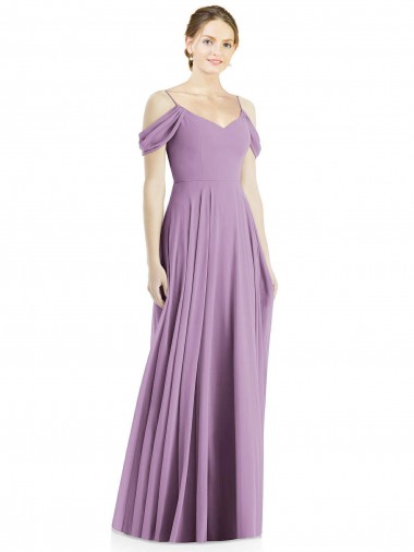 Shop Off the Shoulder Open Cowl-Back Maxi Bridesmaid Dress