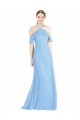 Shop Halter Frill Cold Shoulder A-Line Chiffon Bridesmaid Dress