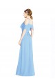 Shop Halter Frill Cold Shoulder A-Line Chiffon Bridesmaid Dress