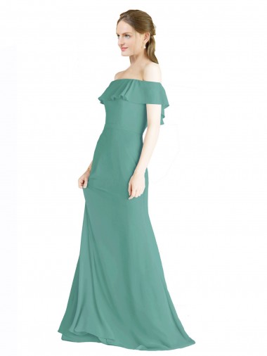 Shop Off the Shoulder Bohemian Chiffon Bridesmaid Dress