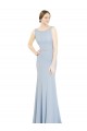 Shop Full Length Chiffon Bridesmaid Dress with Sparkly Neckline and Belt