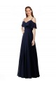 Shop Chiffon Bridesmaids Dress with Off the Shoulder Ruffle Detail