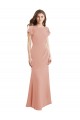 Shop Cap Sleeves Long Chiffon Bridesmaid Dress / Prom Dress with Low V-Back