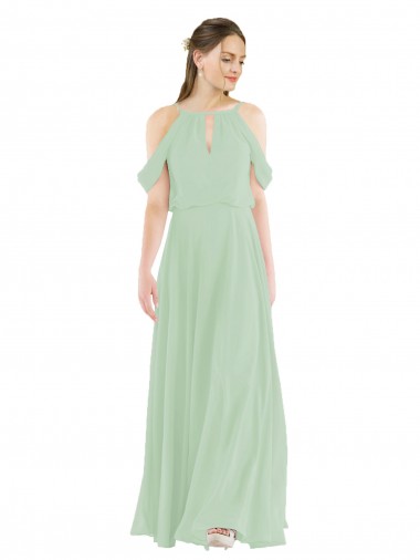 Shop Off-the-Shoulder Long Chiffon Beachy Bridesmaid Dress