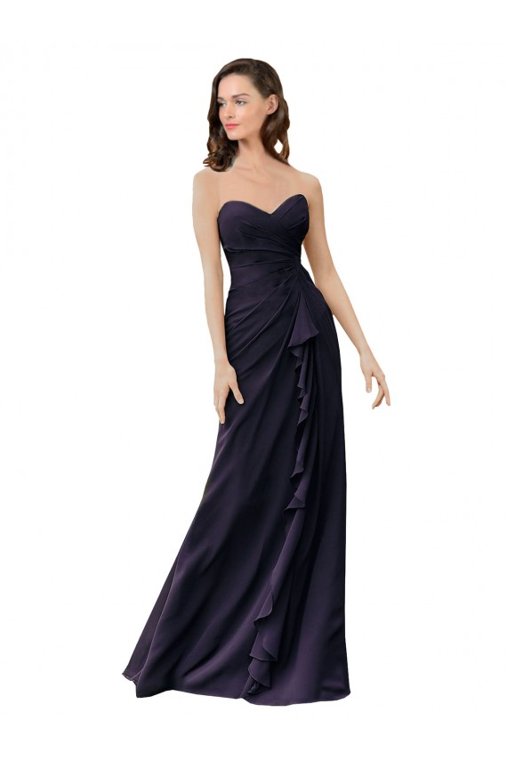 Shop Strapless Chiffon Bridesmaids Dress with Sweetheart Neckline