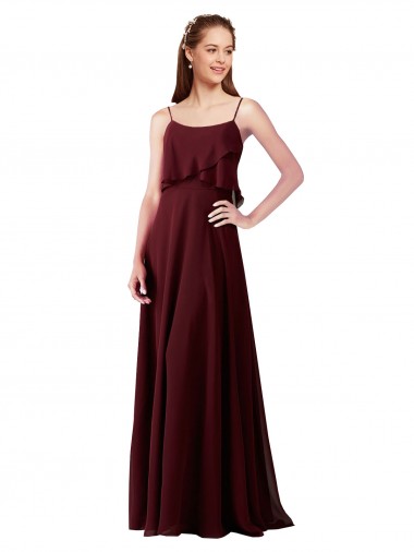 Shop Chiffon Bridesmaids Dress with Spaghetti Straps