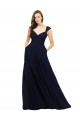 Shop Chiffon Bridesmaid Dress with Rouched Draped Bodice and Watteau Back