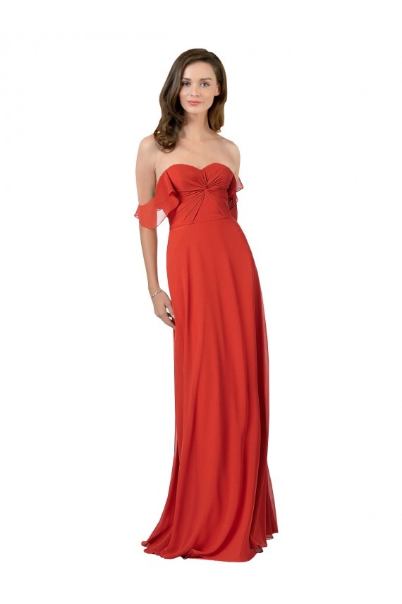 Shop Chiffon A-Line Bridesmaid Dress with Ruched Bodice