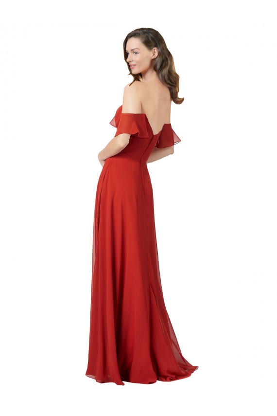 Shop Chiffon A-Line Bridesmaid Dress with Ruched Bodice