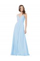 Shop Long V-Neck Chiffon Bridesmaid Dress with Keyhole Back