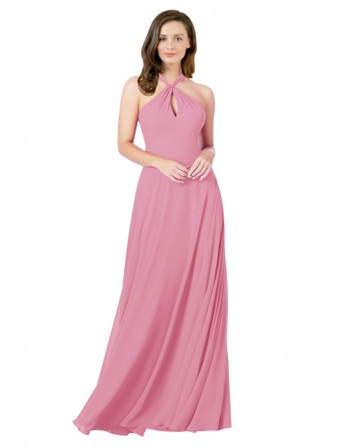 Shop Chiffon Bridesmaid Dress / Prom Dress with Keyhole Front