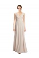 Shop Long V-Neck Chiffon Bridesmaids Dress with Double Straps