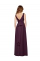 Shop Plunging V-Neckline Long Chiffon Bridesmaid Dress with Deep V-Back