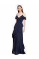 Shop Cascading Ruffles Long Chiffon Bridesmaid Dress with Cold Shoulder