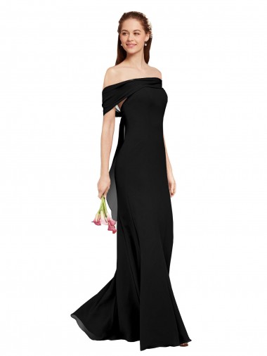 Shop Fit and Flare Long Chiffon Bridesmaid Dress / Prom Dress with Sash and Open Back