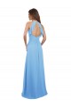 Shop Chiffon A-Line Bridesmaid Dress with Halter Neck and Ruffled Back Straps