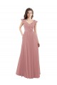 Shop Chiffon A-Line Bridesmaid Dress with V-Neck Wrap Bodice